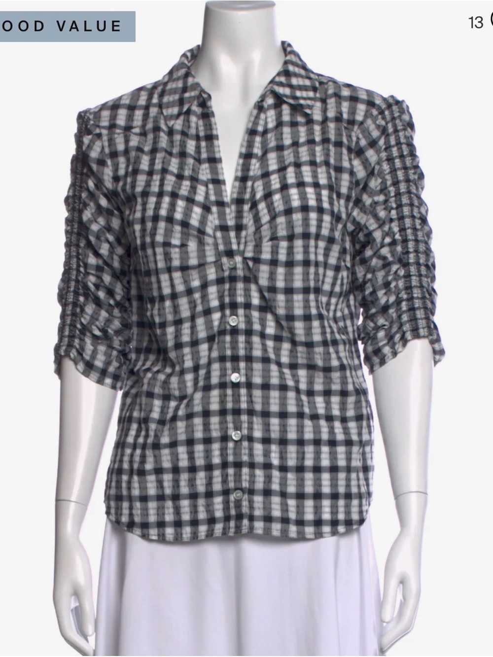 Veronica Beard
Plaid Print V-Neck Blouse
Blue | Size: M